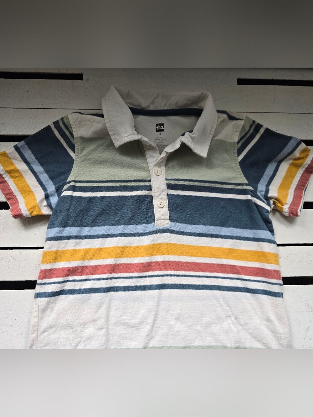 Tea Collection Striped Polo in Blue, Yellow, Red, Green